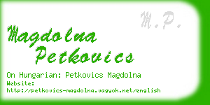 magdolna petkovics business card